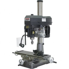 Jet - 1 Phase, 15-7/8" Swing, Step Pulley Mill Drill Combination - 31-3/4" Table Length x 9-1/2" Table Width, 20-1/2" Longitudinal Travel, 2 hp, 230 Volts - Americas Tooling