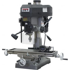 Jet - 1 Phase, 15-7/8" Swing, Step Pulley Mill Drill Combination - 31-3/4" Table Length x 9-1/2" Table Width, 20-1/2" Longitudinal Travel, 2 hp, 115/230 Volts - Americas Tooling