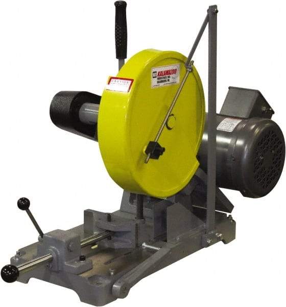 Kalamazoo - 10" Blade Diam, 5/8" Arbor Hole, Straight Chop & Cutoff Saw - 3,450 RPM, 3 hp, 220/440 Volts, 1 or 3 Phase - Americas Tooling