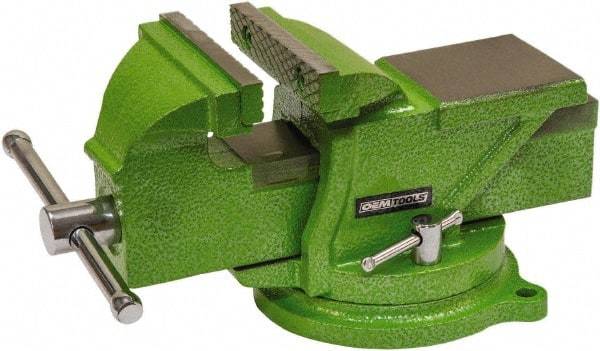 OEM Tools - 4" Jaw Width, 4" Opening Capacity, 1-57/64" Throat Depth, Cast Iron Swivel Bench Vise - Bolt Down Base Attachment - Americas Tooling