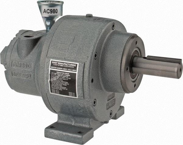 Gast - 1-1/4 hp Reversible Face/Foot Air Actuated Motor - 15:1 Gear Ratio, 200 Max RPM, 11.56" OAL, 1" Shaft Diam - Americas Tooling