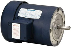 Leeson - 1/2 Max hp, 1,725 Max RPM, Electric AC DC Motor - 208-230/460 V Input, Three Phase, 56C Frame - Americas Tooling