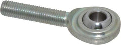 Made in USA - 5/16" ID, 7/8" Max OD, 3,600 Lb Max Static Cap, Plain Male Spherical Rod End - 5/16-24 RH, Steel with Steel Raceway - Americas Tooling