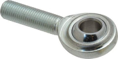 Made in USA - 7/16" ID, 1-1/8" Max OD, 6,402 Lb Max Static Cap, Plain Male Spherical Rod End - 7/16-20 RH, Steel with Steel Raceway - Americas Tooling