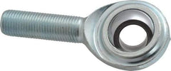 Made in USA - 1/2" ID, 1-5/16" Max OD, 8,386 Lb Max Static Cap, Plain Male Spherical Rod End - 1/2-20 RH, Steel with Steel Raceway - Americas Tooling