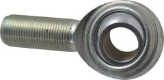 Made in USA - 3/4" ID, 1-3/4" Max OD, 14,290 Lb Max Static Cap, Plain Male Spherical Rod End - 3/4-16 RH, Steel with Steel Raceway - Americas Tooling