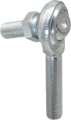 Made in USA - 5/16" ID, 7/8" Max OD, 3,600 Lb Max Static Cap, Male Spherical Rod End with Stud - 5/16-24 RH, Steel with Steel Raceway - Americas Tooling