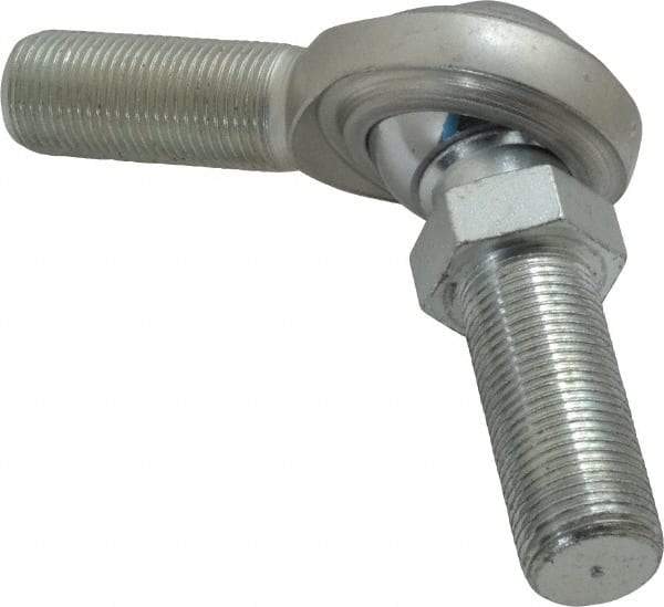 Made in USA - 3/4" ID, 1-3/4" Max OD, 14,290 Lb Max Static Cap, Male Spherical Rod End with Stud - 3/4-16 RH, Steel with Steel Raceway - Americas Tooling