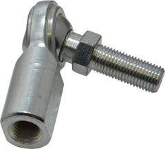 Made in USA - 3/8" ID, 1" Max OD, 5,100 Lb Max Static Cap, Female Spherical Rod End with Stud - 3/8-24 RH, Steel with Steel Raceway - Americas Tooling