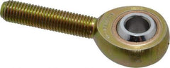 Made in USA - 5/16" ID, 7/8" Max OD, 2,796 Lb Max Static Cap, Plain Male Spherical Rod End - 5/16-24 RH, Steel with Bronze Raceway - Americas Tooling