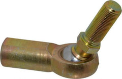 Made in USA - 5/8" ID, 1-1/2" Max OD, 7,400 Lb Max Static Cap, Female Spherical Rod End with Stud - 5/8-18 RH, Steel with Bronze Raceway - Americas Tooling