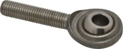 Made in USA - 5/16" ID, 7/8" Max OD, 2,050 Lb Max Static Cap, Plain Male Spherical Rod End - 5/16-24 RH, Stainless Steel with Stainless Steel Raceway - Americas Tooling