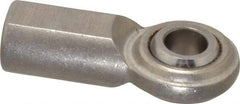 Made in USA - 1/2" ID, 1-5/16" Max OD, 4,720 Lb Max Static Cap, Plain Female Spherical Rod End - 1/2-20 RH, Stainless Steel with Stainless Steel Raceway - Americas Tooling