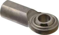 Made in USA - 5/8" ID, 1-1/2" Max OD, 5,870 Lb Max Static Cap, Plain Female Spherical Rod End - 5/8-18 RH, Stainless Steel with Stainless Steel Raceway - Americas Tooling