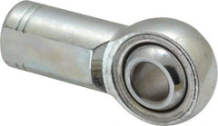 Made in USA - 7/16" ID, 1-1/8" Max OD, 10,290 Lb Max Static Cap, Plain Female Spherical Rod End - 7/16-20 RH, Alloy Steel with Steel Raceway - Americas Tooling