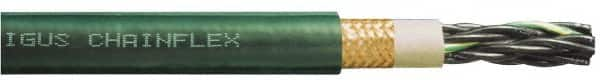 Igus - 17 AWG, 7 Strand, Green Machine Tool Wire - PVC, Flame, Oil and UV Resistant, 1 Ft. Long - Americas Tooling