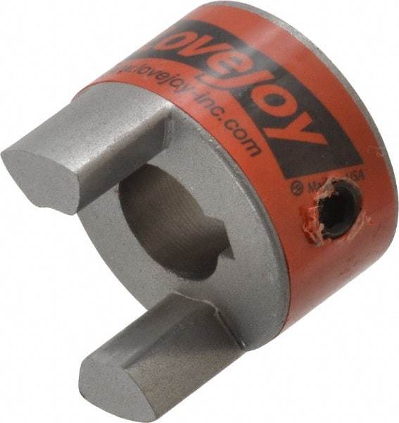 Lovejoy - 12mm Max Bore, 4mm x 1.8mm Keyway Width x Depth, Flexible Coupling Hub - 1.08" OD, 1.72" OAL, Sintered Iron, Order 2 Hubs & 1 Spider for Complete Coupling - Americas Tooling