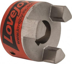 Lovejoy - 25mm Max Bore, 8mm x 3.3mm Keyway Width x Depth, Flexible Coupling Hub - 2.54" OD, 3-1/2" OAL, Sintered Iron, Order 2 Hubs & 1 Spider for Complete Coupling - Americas Tooling