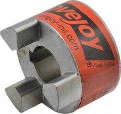 Lovejoy - 28mm Max Bore, 8mm x 3.3mm Keyway Width x Depth, Flexible Coupling Hub - 2.54" OD, 3-1/2" OAL, Sintered Iron, Order 2 Hubs & 1 Spider for Complete Coupling - Americas Tooling