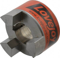 Lovejoy - 1-1/2" Max Bore Diam, 3/8" x 3/16" Keyway Width x Depth, Flexible Coupling Hub - 3.31" OD, 4-1/4" OAL, Sintered Iron, Order 2 Hubs & 1 Spider for Complete Coupling - Americas Tooling