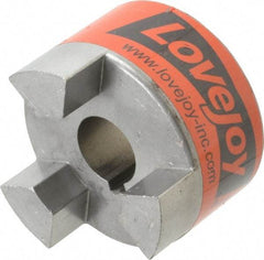 Lovejoy - 28mm Max Bore, 8mm x 3.3mm Keyway Width x Depth, Flexible Coupling Hub - 3.31" OD, 4-1/4" OAL, Sintered Iron, Order 2 Hubs & 1 Spider for Complete Coupling - Americas Tooling