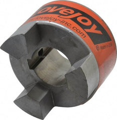 Lovejoy - 38mm Max Bore, 10mm x 3.3mm Keyway Width x Depth, Flexible Coupling Hub - 3.31" OD, 4-1/4" OAL, Sintered Iron, Order 2 Hubs & 1 Spider for Complete Coupling - Americas Tooling