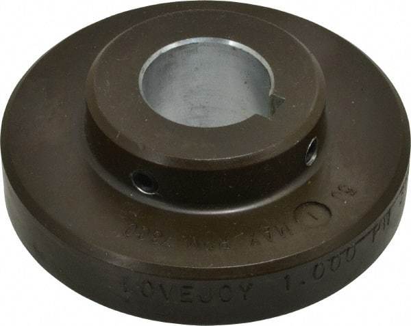 Lovejoy - 1" Max Bore Diam, 1/4" x 1/8" Keyway Width x Depth, Flexible Coupling Hub - 3-1/4" OD, 2.88" OAL, Cast Iron - Americas Tooling