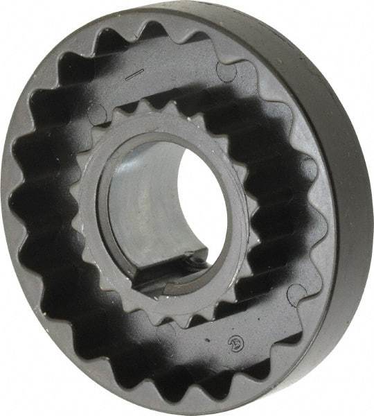 Lovejoy - 1-1/8" Max Bore Diam, 1/4" x 1/8" Keyway Width x Depth, Flexible Coupling Hub - 3-1/4" OD, 2.88" OAL, Cast Iron - Americas Tooling