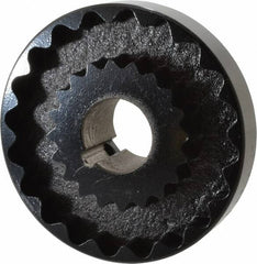 Lovejoy - 1-1/8" Max Bore Diam, 1/4" x 1/8" Keyway Width x Depth, Flexible Coupling Hub - 4" OD, 3-1/2" OAL, Cast Iron - Americas Tooling