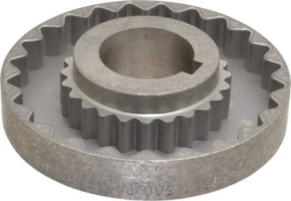 Lovejoy - 1-1/2" Max Bore Diam, 3/8" x 3/16" Keyway Width x Depth, Flexible Coupling Hub - 4-5/8" OD, 3.94" OAL, Cast Iron - Americas Tooling