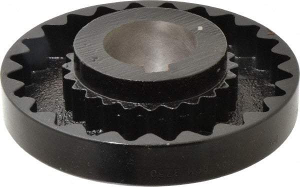 Lovejoy - 2" Max Bore Diam, 1/2" x 1/4" Keyway Width x Depth, Flexible Coupling Hub - 6.35" OD, 5.06" OAL, Cast Iron - Americas Tooling