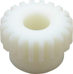 Poly Hi Solidur - 16 Pitch, 1-1/4" Pitch Diam, 20 Tooth Spur Gear - 1/2" Face Width, 1/2" Bore Diam, 1-1/16" Hub Diam, Nylon - Americas Tooling