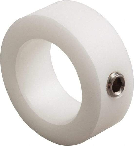 Climax Metal Products - 3/4" Bore, Nylon, Set Screw Shaft Collar - 1-1/4" Outside Diam, 9/16" Wide - Americas Tooling