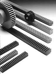 Poly Hi Solidur - 1" Face Width, 4 Feet Long, 1" Thick Nylon Gear Rack - 10 Pitch, 14-1/2° Pressure Angle - Americas Tooling