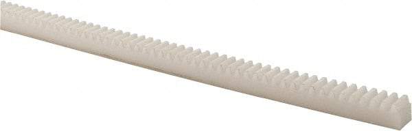 Poly Hi Solidur - 3/8" Face Width, 4 Feet Long, 3/8" Thick Nylon Gear Rack - 20 Pitch, 14-1/2° Pressure Angle - Americas Tooling