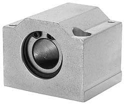 Pacific Bearing - 2" Inside Diam, Closed Single Pillow Block Linear Bearing - 4-1/16" Overall Height x 6" Overall Width - Americas Tooling