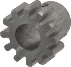 Browning - 24 Pitch, 1/2" Pitch Diam, 12 Tooth Spur Gear - 1/4" Bore Diam, 3/8" Hub Diam, Steel - Americas Tooling