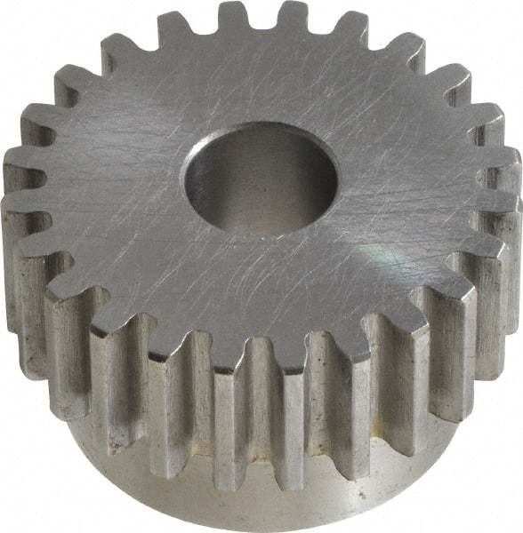 Browning - 12 Pitch, 2" Pitch Diam, 24 Tooth Spur Gear - 5/8" Bore Diam, 1-3/4" Hub Diam, Steel - Americas Tooling