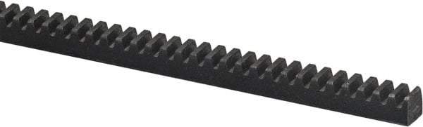 Browning - 1-1/2" Face Width, 4 Feet Long, 1-1/2" Thick Steel Gear Rack - Gray, 8 Pitch, 20° Pressure Angle - Americas Tooling