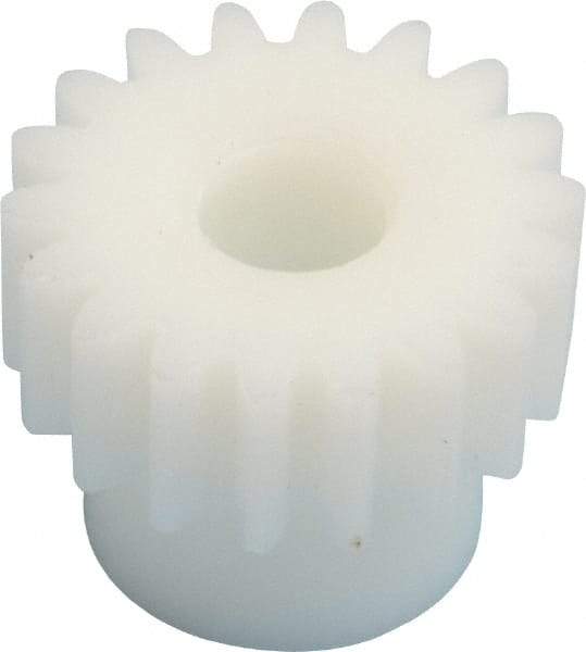 Poly Hi Solidur - 20 Pitch, 0.9" Pitch Diam, 1" OD, 18 Tooth Spur Gear - 3/8" Face Width, 5/16" Bore Diam, 43/64" Hub Diam, 20° Pressure Angle, Acetal - Americas Tooling