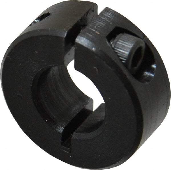 Climax Metal Products - 7/16" Bore, Steel, One Piece Clamp Collar - 15/16" Outside Diam, 3/8" Wide - Americas Tooling