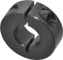 Climax Metal Products - 1/2" Bore, Steel, One Piece Clamp Collar - 1-1/8" Outside Diam, 13/32" Wide - Americas Tooling