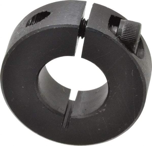 Climax Metal Products - 5/8" Bore, Steel, One Piece Clamp Collar - 1-5/16" Outside Diam, 7/16" Wide - Americas Tooling