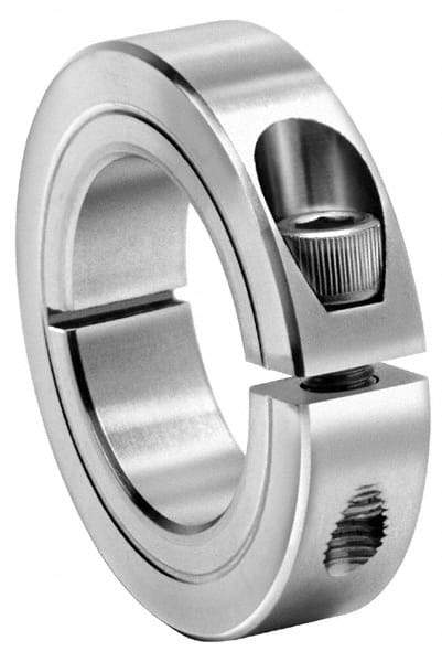 Climax Metal Products - 2-5/8" Bore, Steel, One Piece One Piece Split Shaft Collar - 3-7/8" Outside Diam, 7/8" Wide - Americas Tooling