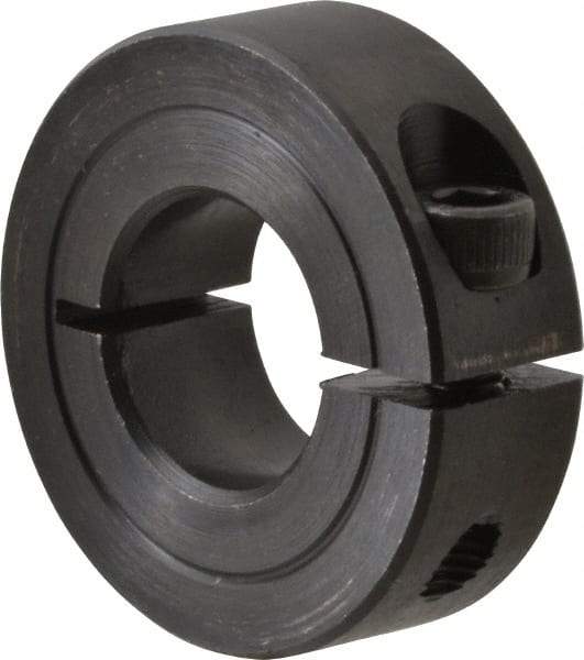 Climax Metal Products - 11/16" Bore, Steel, One Piece One Piece Split Shaft Collar - 1-1/2" Outside Diam, 1/2" Wide - Americas Tooling