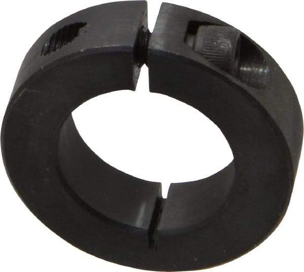 Climax Metal Products - 1-1/8" Bore, Steel, One Piece Clamp Collar - 1-7/8" Outside Diam, 1/2" Wide - Americas Tooling