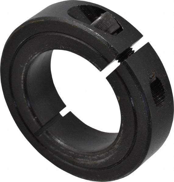 Climax Metal Products - 1-3/8" Bore, Steel, One Piece Clamp Collar - 2-1/4" Outside Diam, 9/16" Wide - Americas Tooling