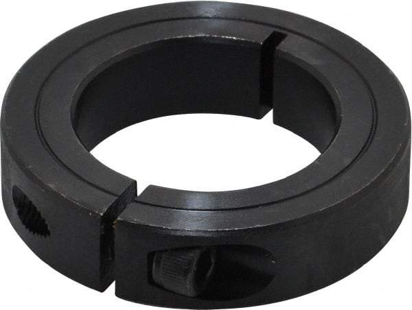 Climax Metal Products - 1-1/2" Bore, Steel, One Piece Clamp Collar - 2-3/8" Outside Diam, 9/16" Wide - Americas Tooling