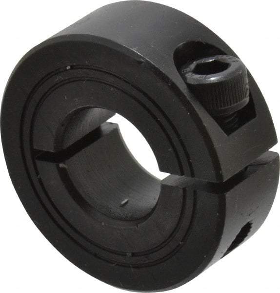 Climax Metal Products - 15mm Bore, Steel, One Piece Clamp Collar - 1-3/8" Outside Diam - Americas Tooling