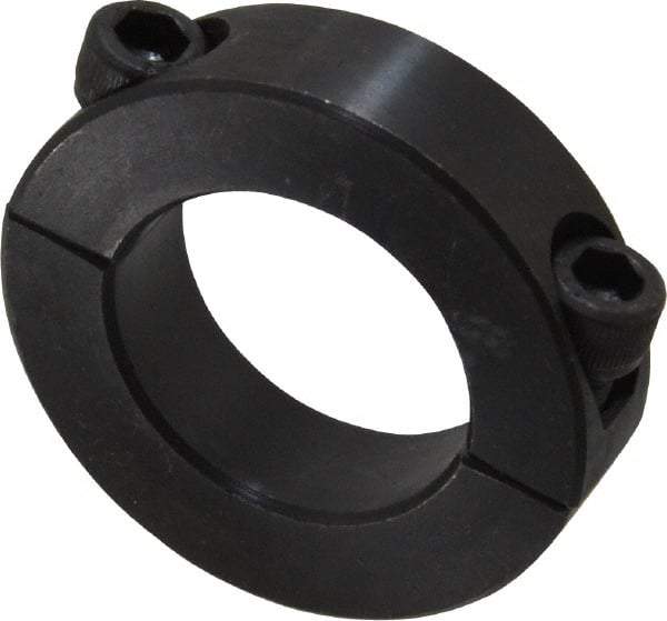 Climax Metal Products - 1-1/8" Bore, Steel, Two Piece Shaft Collar - 1-7/8" Outside Diam, 1/2" Wide - Americas Tooling